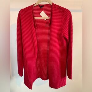 Fuchsia. NWT  Ribbed lightweight open Cardigan Sweater
